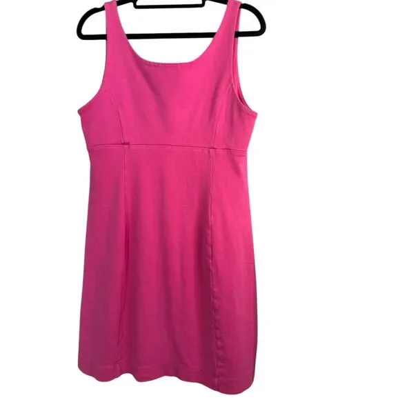 New York & Company Pink Sleeveless Dress Size M Knee Length Cotton Casual - Picture 3 of 6